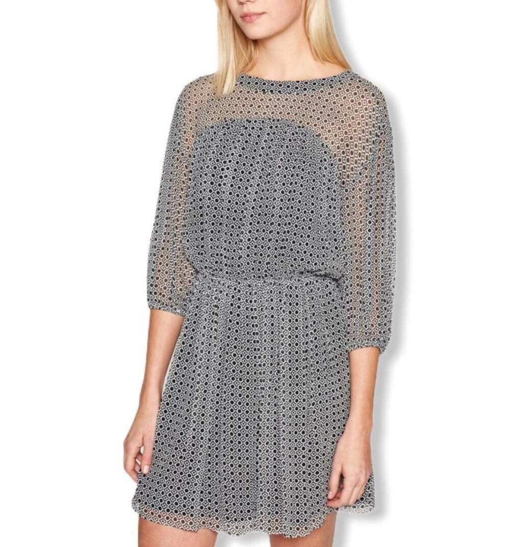 NWOT Joie Andora Geo Print Silk Chiffon Caviar Dress sz M
